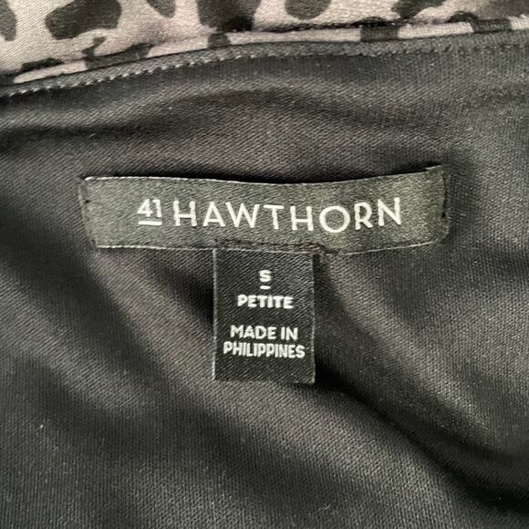 41 Hawthorn Faux Wrap Gray and Black Cheetah Print Dress Size Small Petite - Picture 5 of 5
